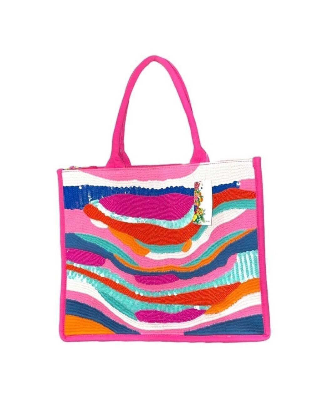 NEW America & Beyond Pink Sand Beaded Tote Depeche Summer Sounds Limited Edition - Picture 5 of 10